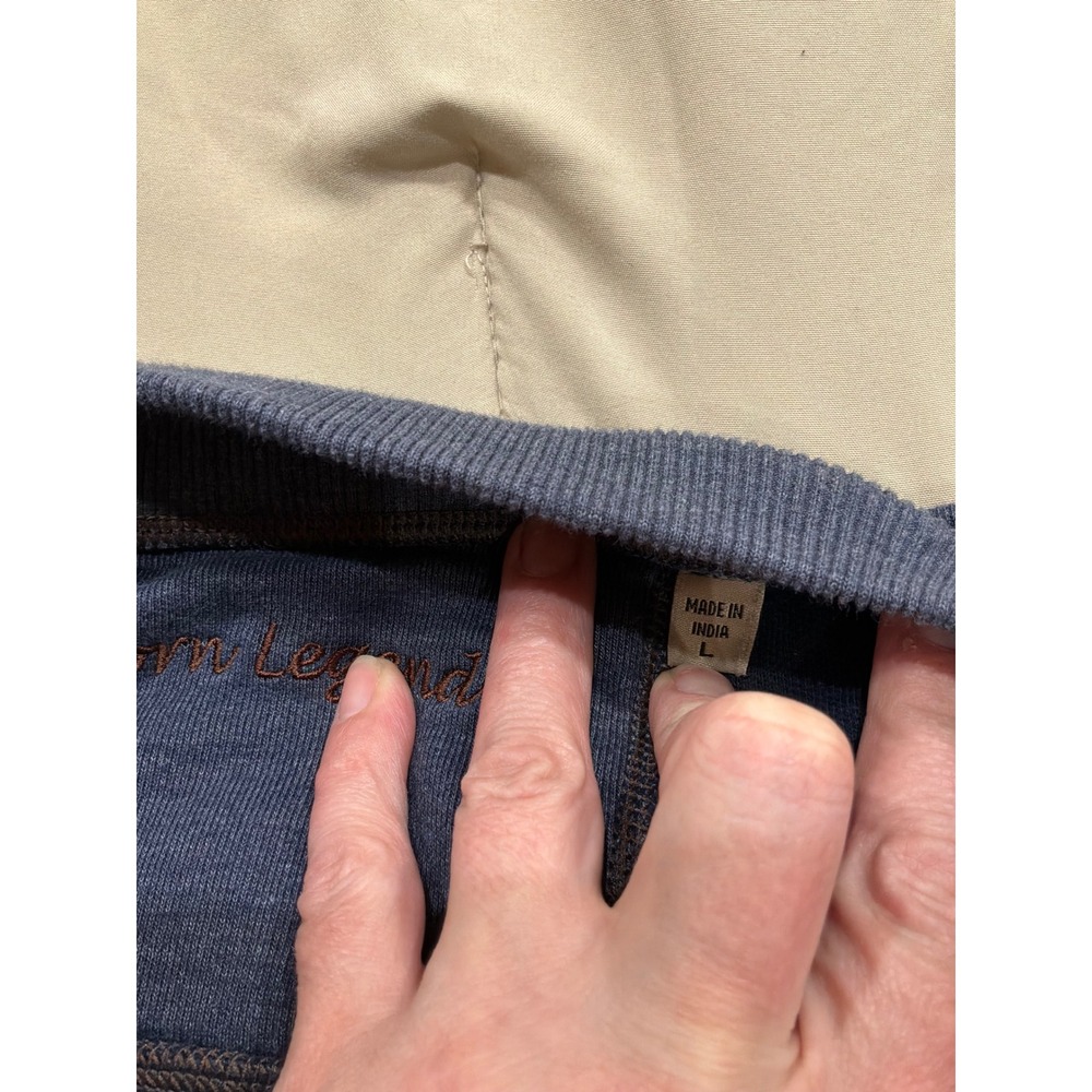 Horn Legend Mens Blue Heathered Henley Shirt Long Sleeve Mock Neck Size L - Picture 5 of 7